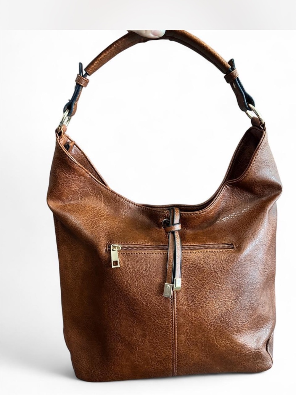 Coastal Cowgirl Boho Classic Brown Hobo Shoulder Bag Gold Hardware Braid Trim